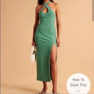 Abercrombie & Fitch green midi dress